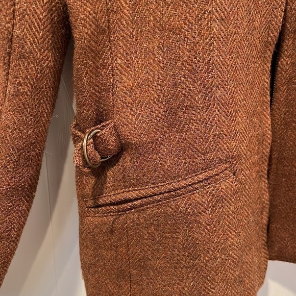 International Scene Vintage Brown Wool Herringbone Zip Up Jacket Size 6 - Picture 9 of 9